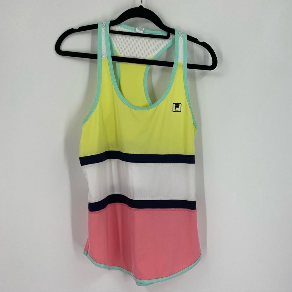 Fila Women’s Scoop Neck Racer Back Color Block Workout Tank Top XS